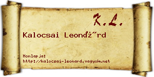 Kalocsai Leonárd névjegykártya