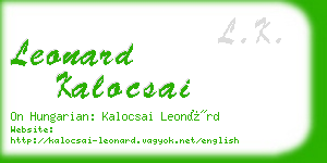 leonard kalocsai business card